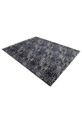 Arash Hand Knotted Contemporary Animal Black Area Rug Black