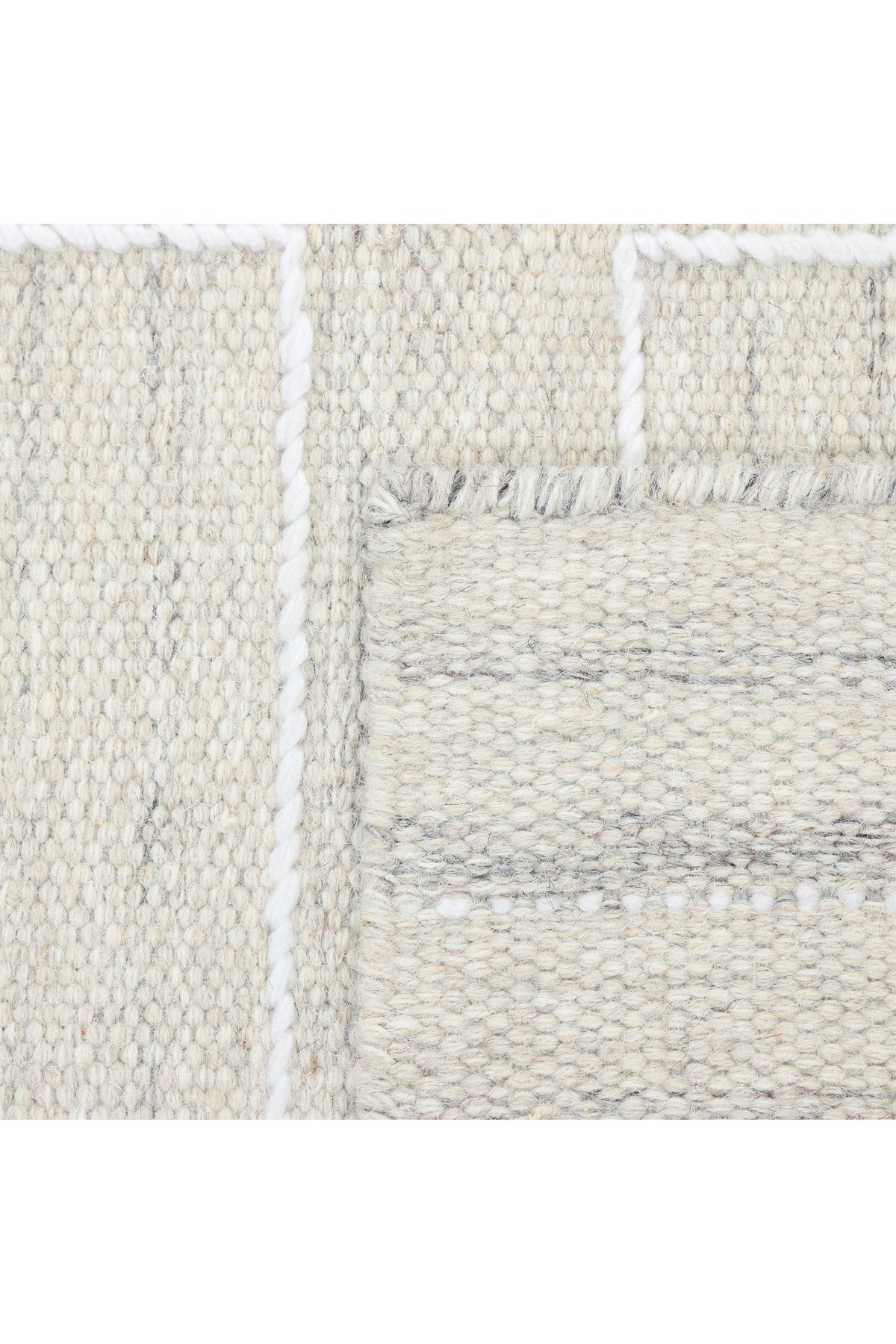Barry Hand Woven Contemporary Geometric Beige Area Rug Beige