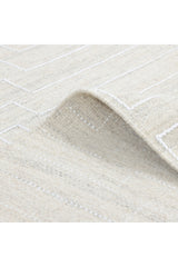 Barry Hand Woven Contemporary Geometric Beige Area Rug Beige