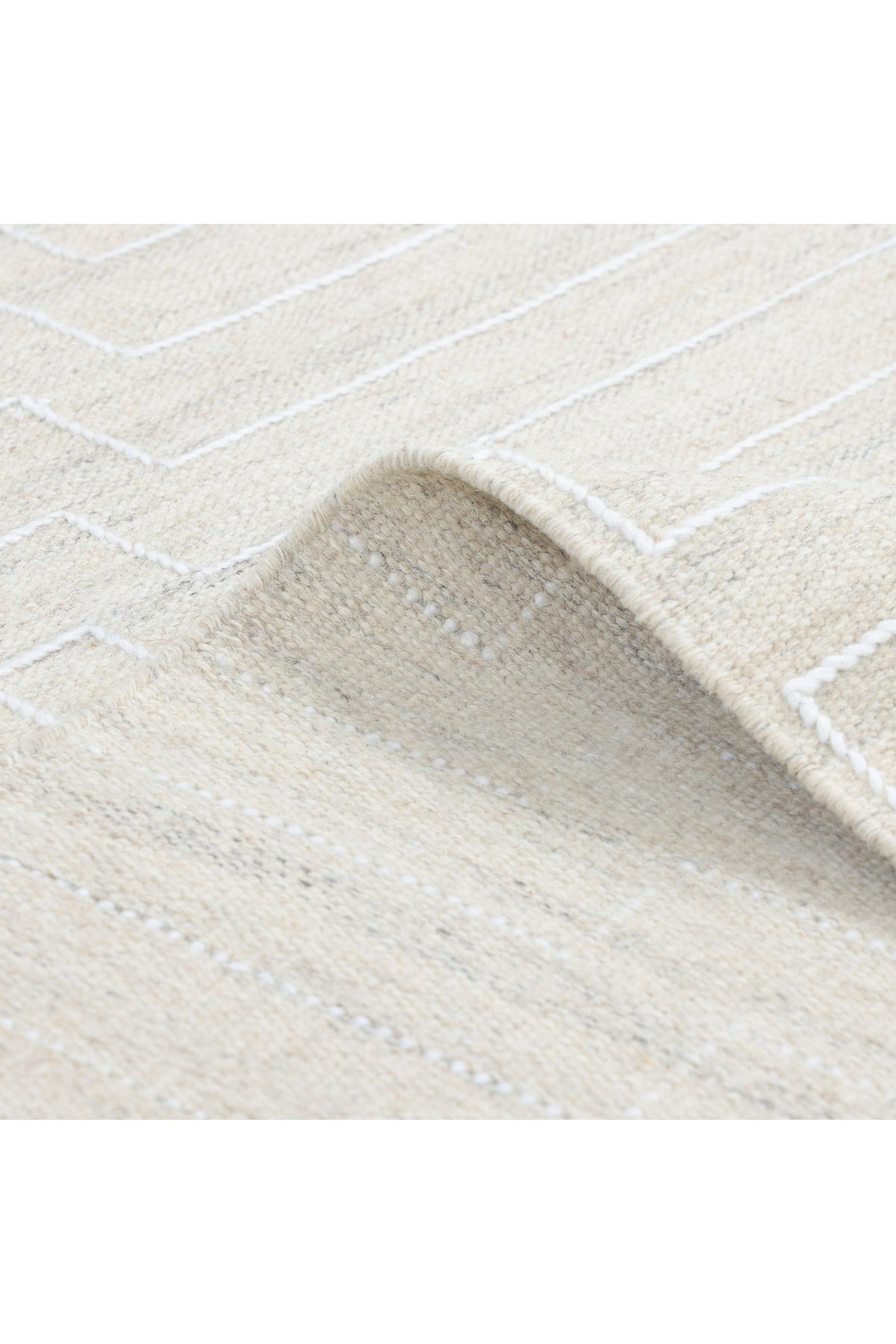 Barry Hand Woven Contemporary Geometric Beige Area Rug Beige