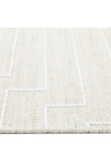 Barry Hand Woven Contemporary Geometric Beige Area Rug Beige