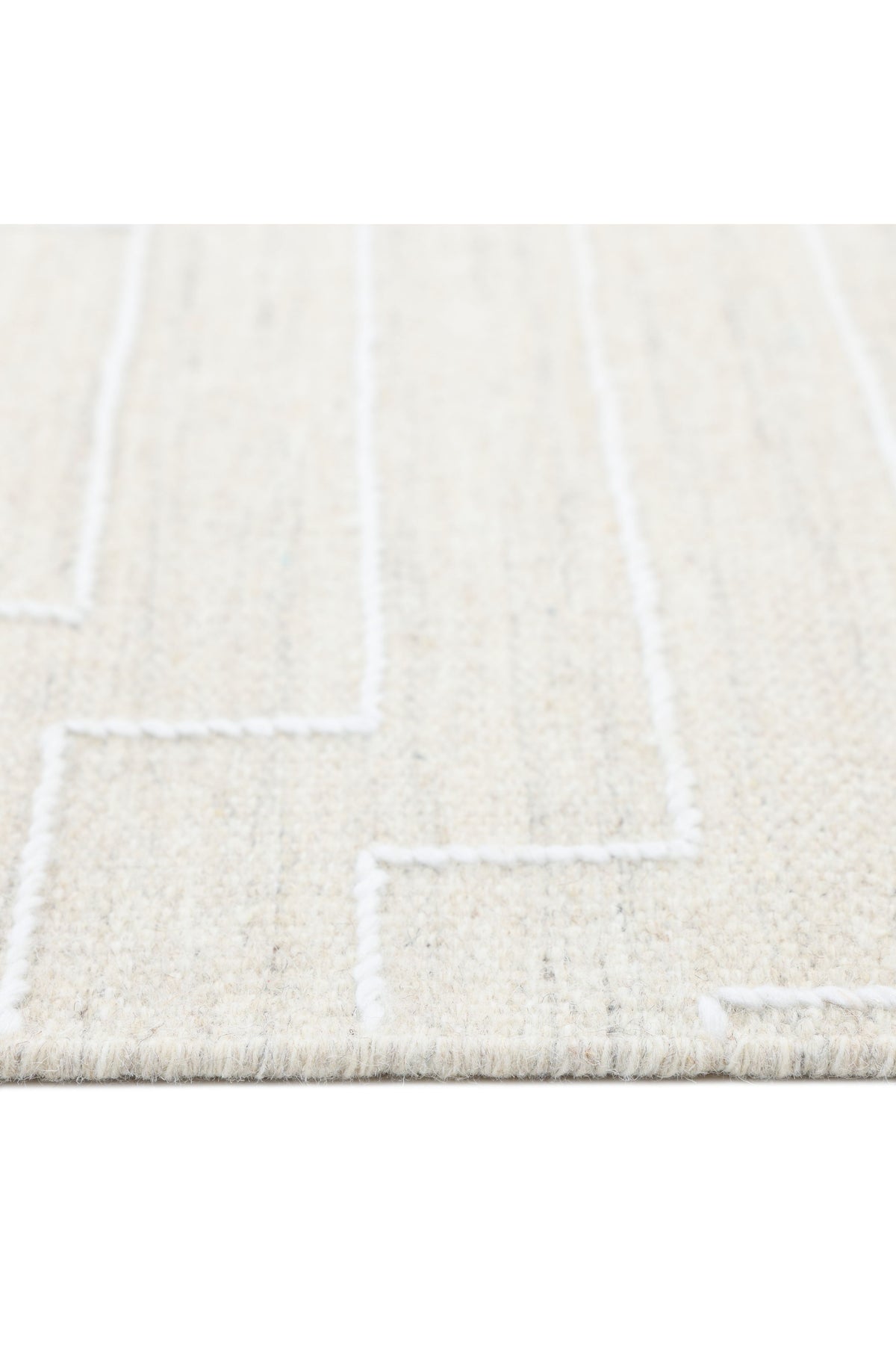 Barry Hand Woven Contemporary Geometric Beige Area Rug Beige