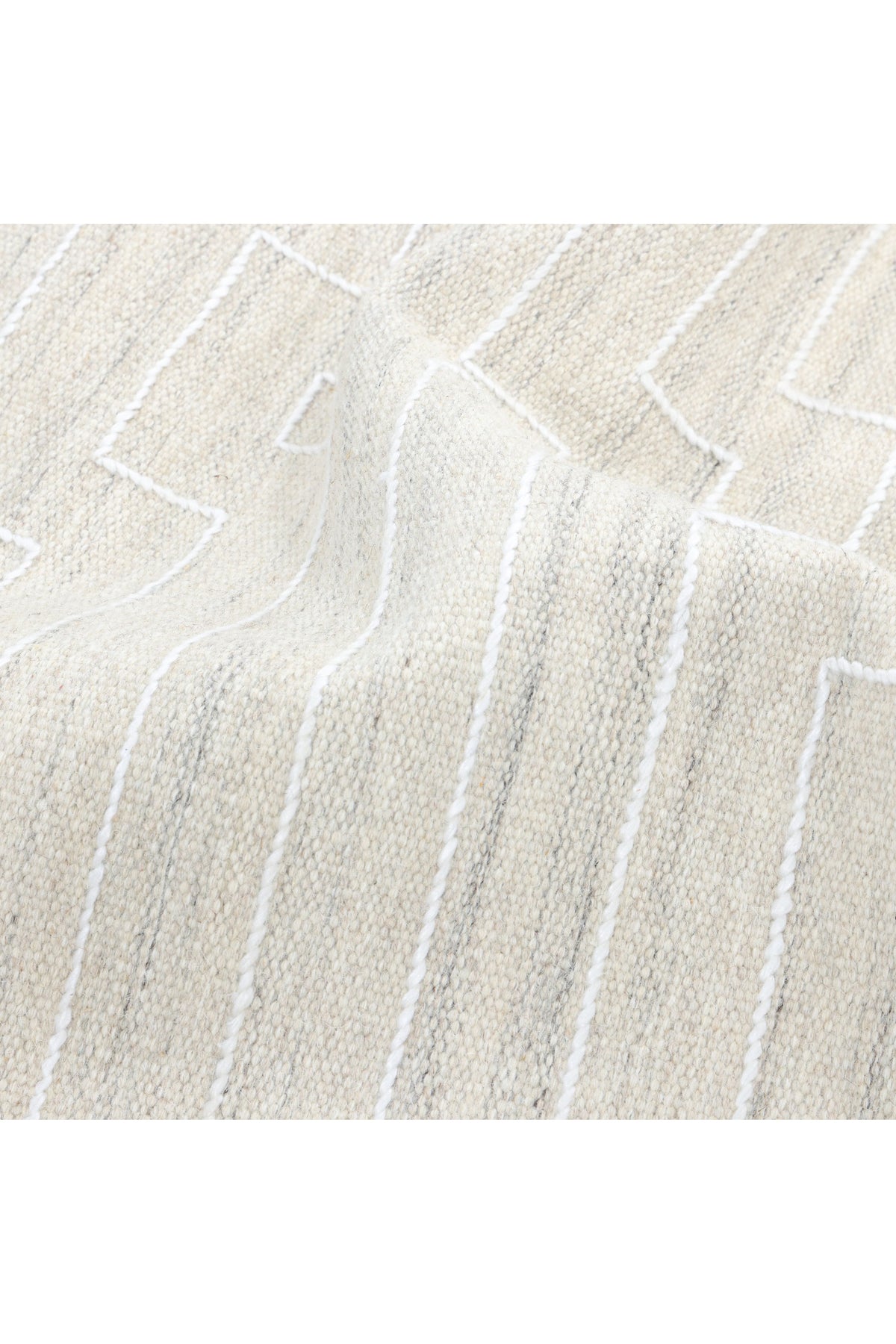 Barry Hand Woven Contemporary Geometric Beige Area Rug Beige
