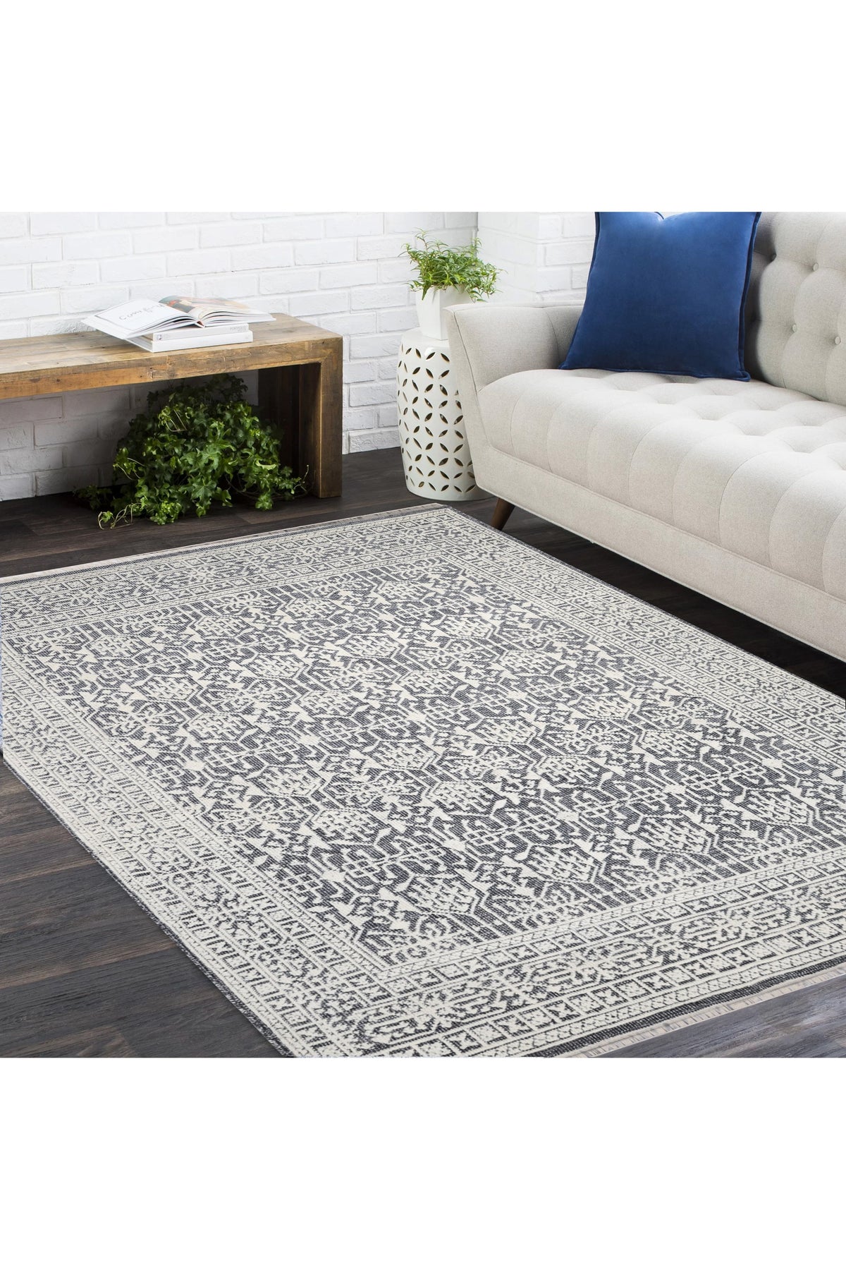 Yvonne Hand Knotted Contemporary Oriental Gray Area Rug Gray
