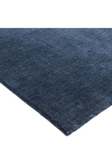 Zayn Hand-Loomed Contemporary Solid Blue Area Rug Blue