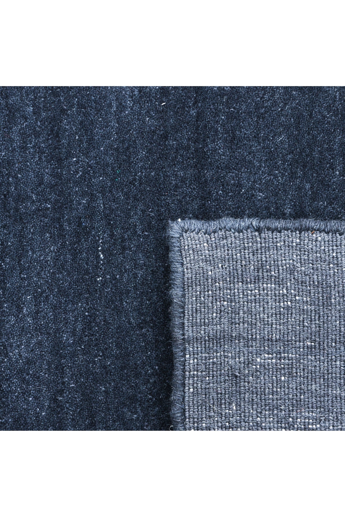 Zayn Hand-Loomed Contemporary Solid Blue Area Rug Blue