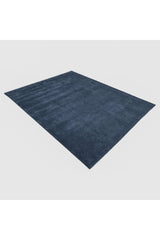 Zayn Hand-Loomed Contemporary Solid Blue Area Rug Blue