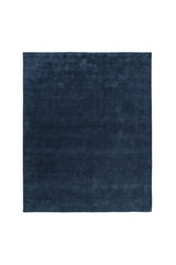 Zayn Hand-Loomed Contemporary Solid Blue Area Rug Blue