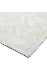 Meir Handmade Contemporary Chevron Ivory Area Rug Ivory