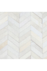 Meir Handmade Contemporary Chevron Ivory Area Rug Ivory