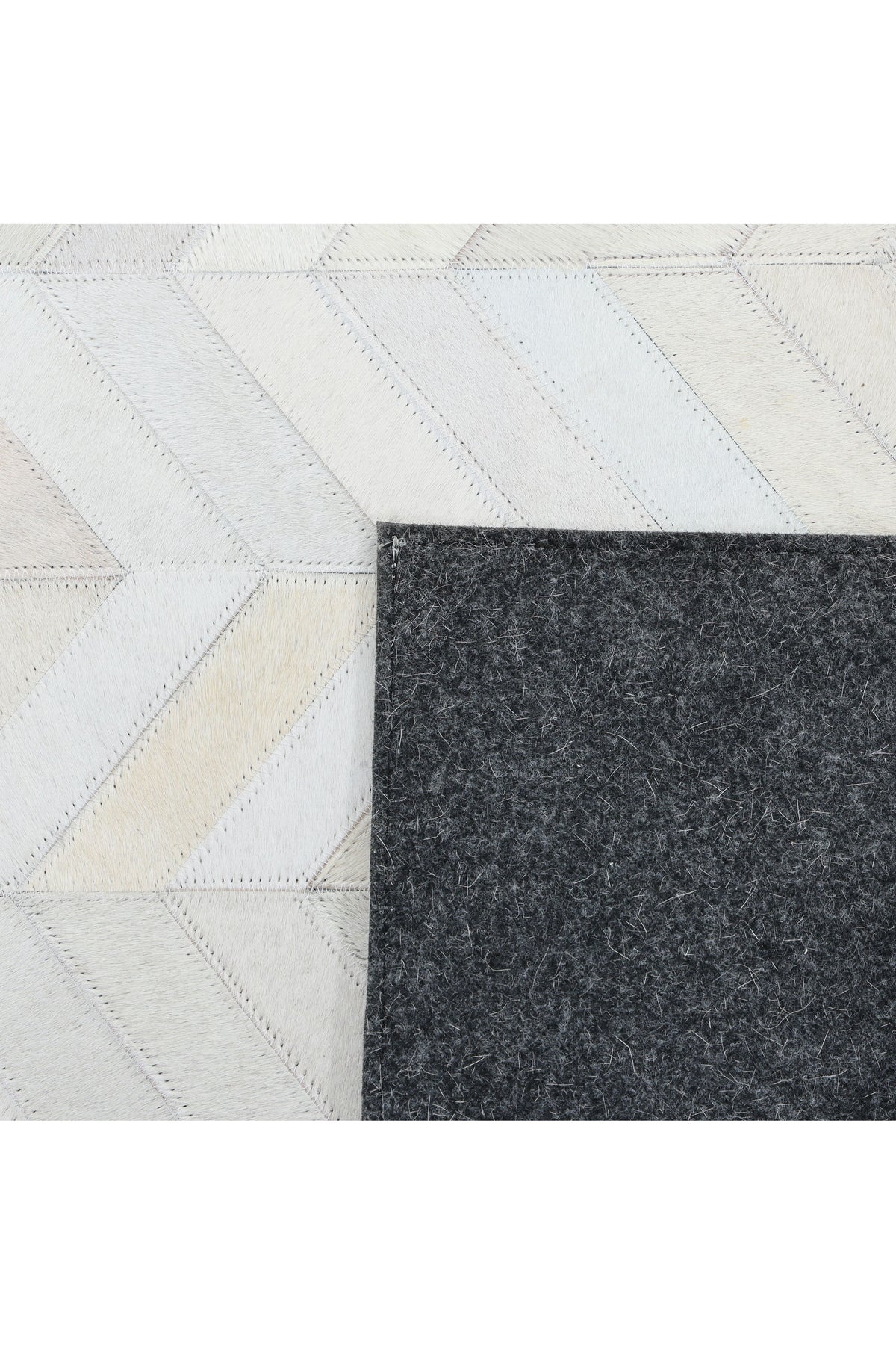 Meir Handmade Contemporary Chevron Ivory Area Rug Ivory