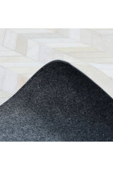 Meir Handmade Contemporary Chevron Ivory Area Rug Ivory