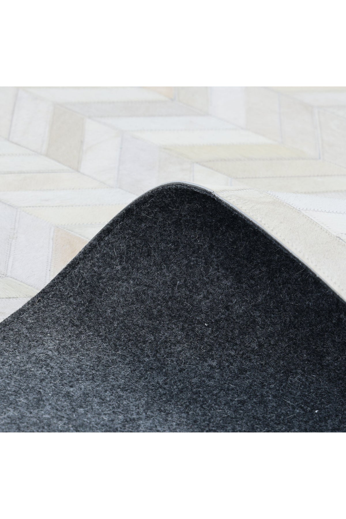 Meir Handmade Contemporary Chevron Ivory Area Rug Ivory