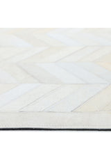 Meir Handmade Contemporary Chevron Ivory Area Rug Ivory