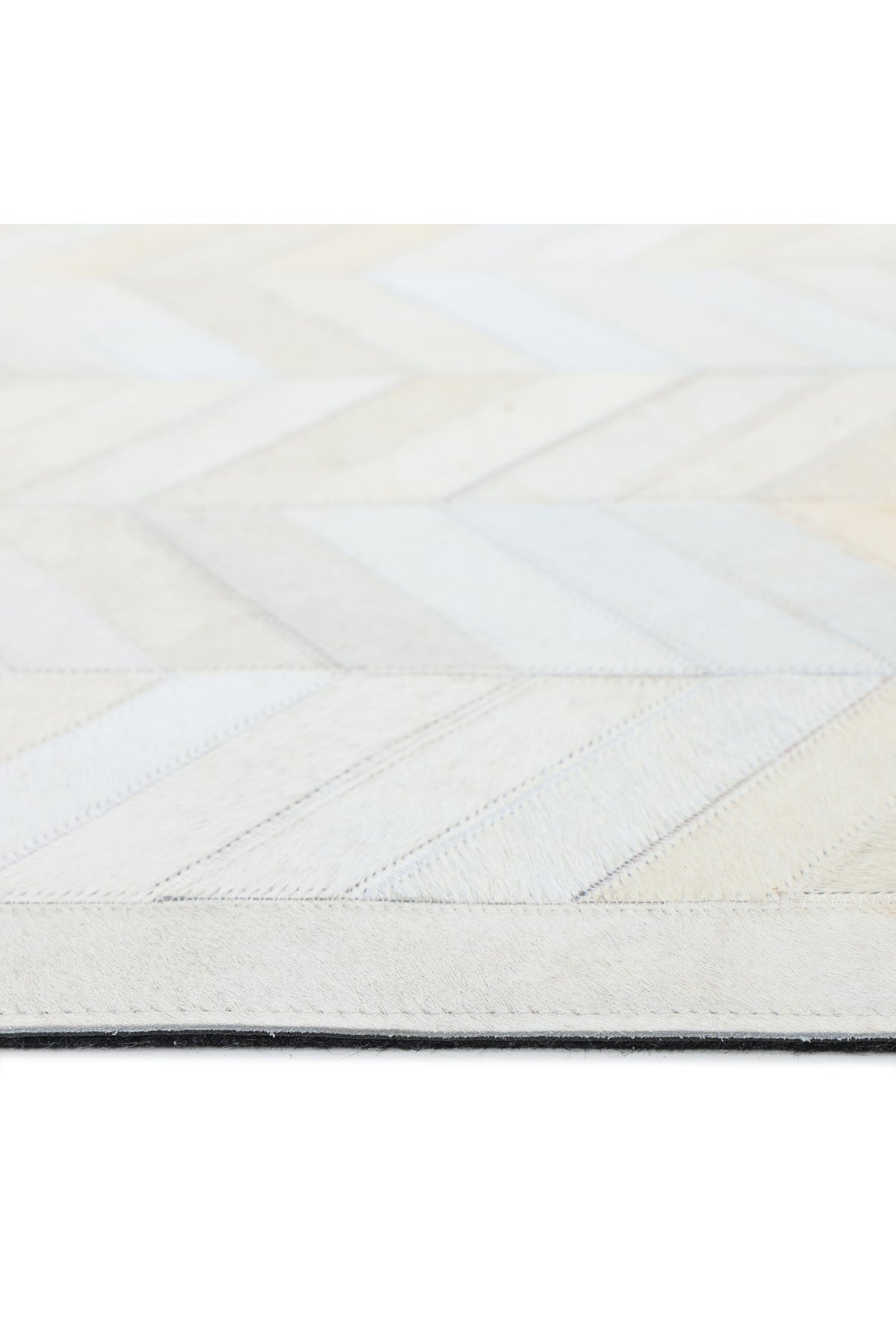 Meir Handmade Contemporary Chevron Ivory Area Rug Ivory