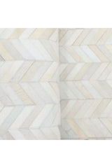 Meir Handmade Contemporary Chevron Ivory Area Rug Ivory