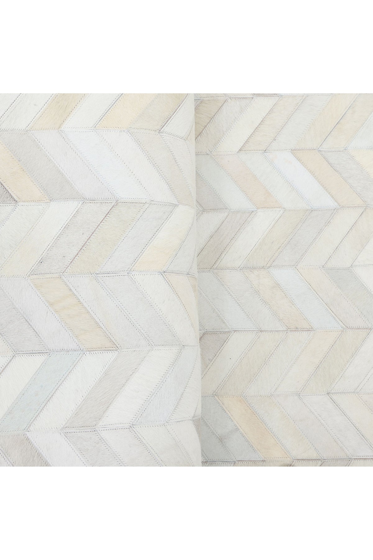 Meir Handmade Contemporary Chevron Ivory Area Rug Ivory