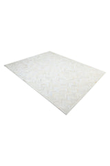 Meir Handmade Contemporary Chevron Ivory Area Rug Ivory
