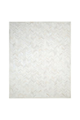 Meir Handmade Contemporary Chevron Ivory Area Rug Ivory