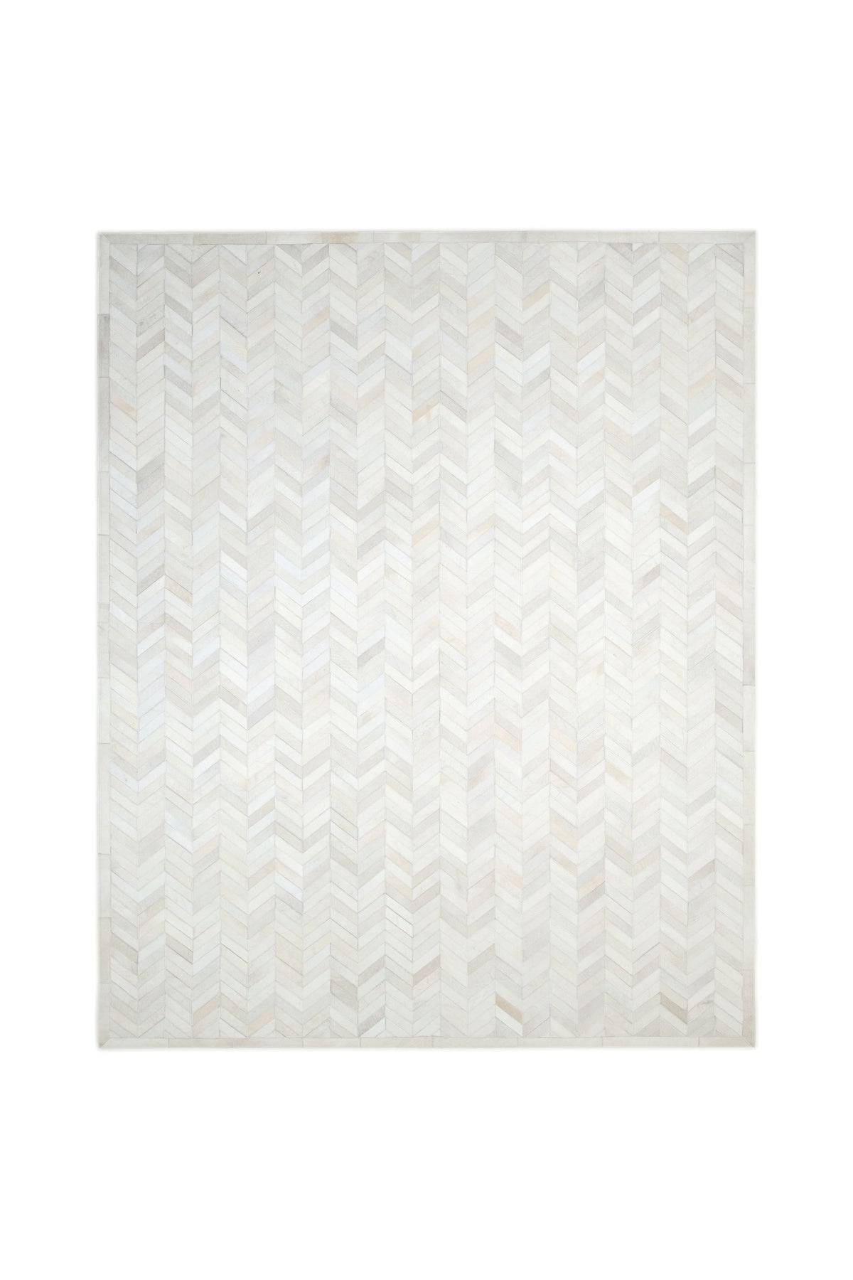 Meir Handmade Contemporary Chevron Ivory Area Rug Ivory