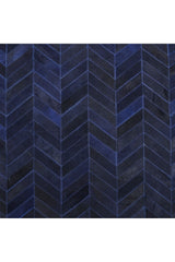 Meir Hand Woven Contemporary Chevron Blue Area Rug Blue