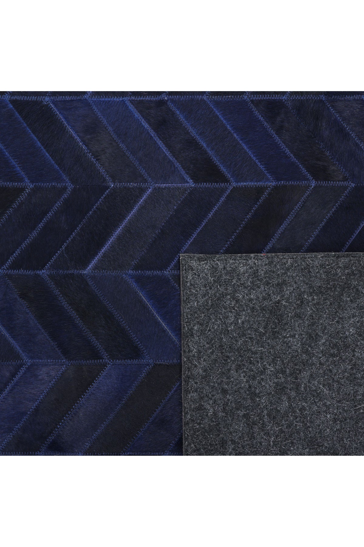 Meir Hand Woven Contemporary Chevron Blue Area Rug Blue