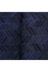 Meir Hand Woven Contemporary Chevron Blue Area Rug Blue