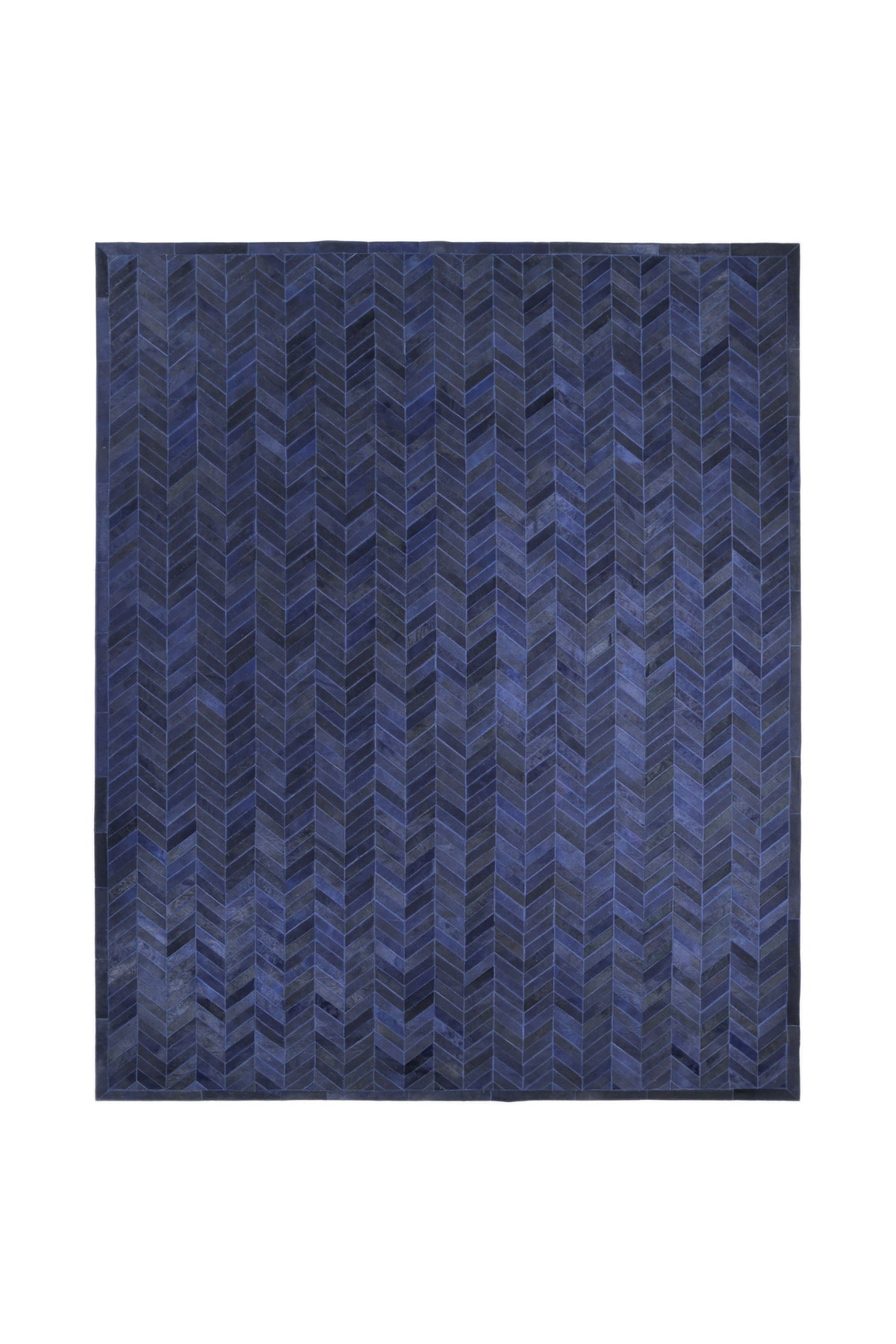 Meir Hand Woven Contemporary Chevron Blue Area Rug Blue