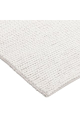 Elizabeth Hand Woven Contemporary Solid Ivory Area Rug Ivory