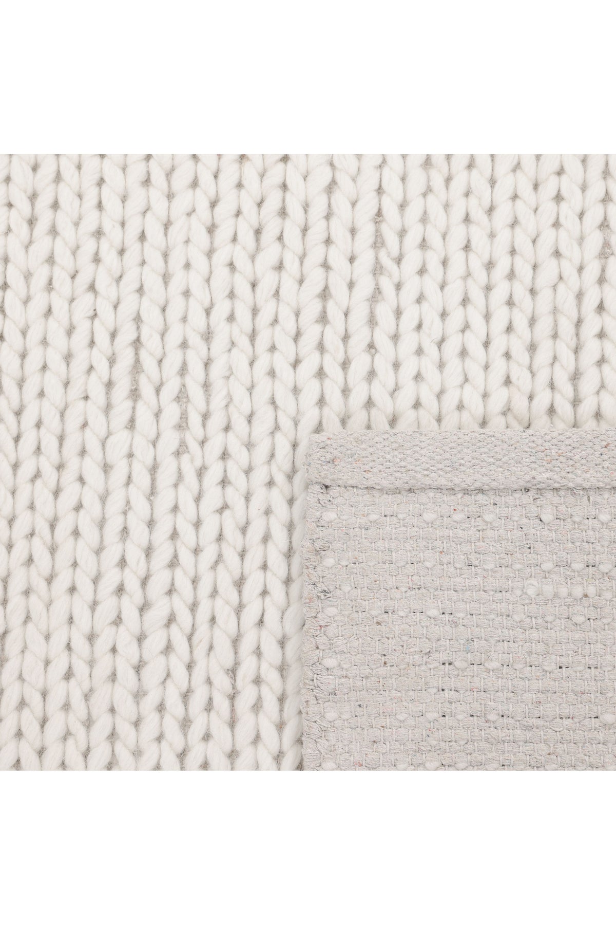 Elizabeth Hand Woven Contemporary Solid Ivory Area Rug Ivory