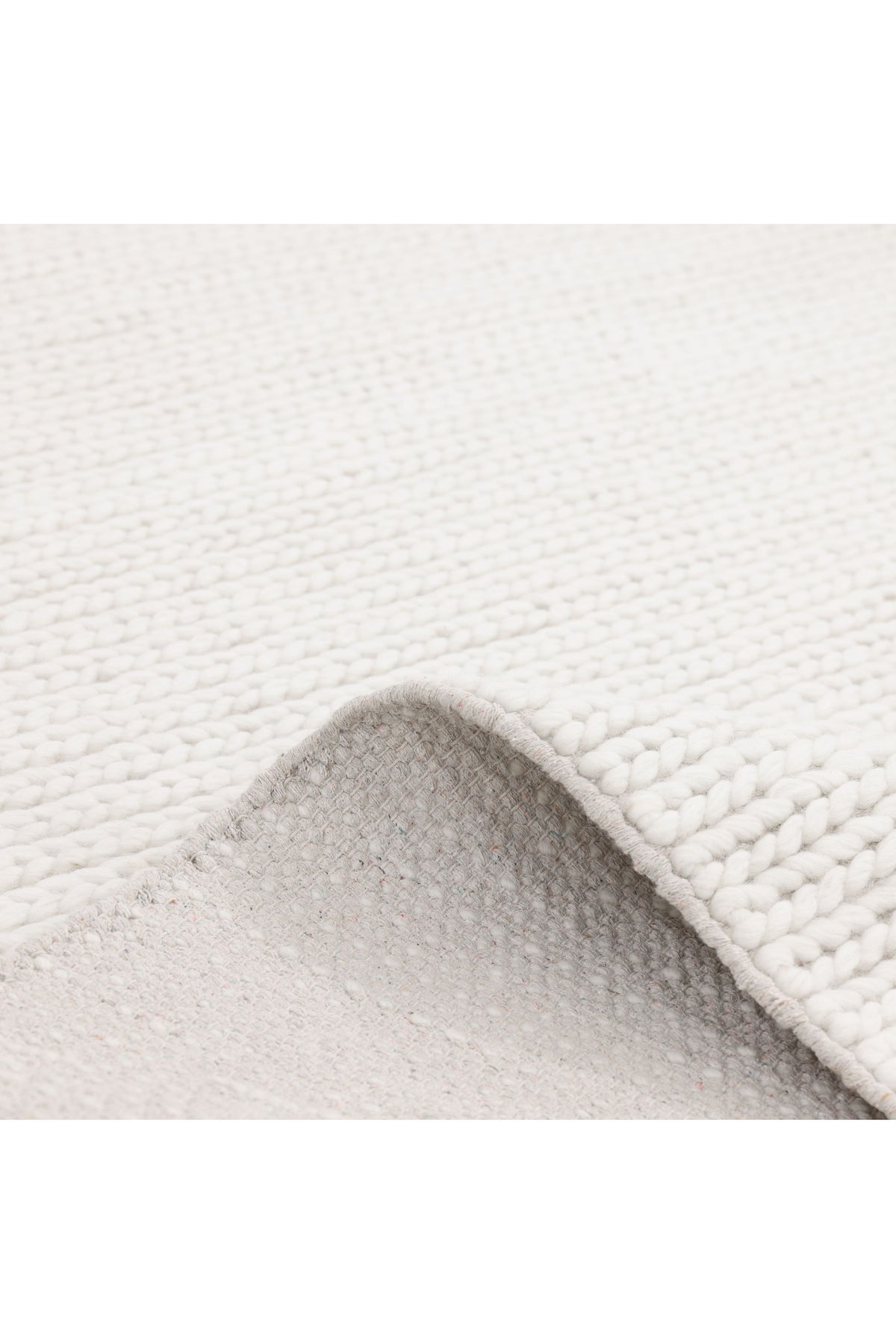 Elizabeth Hand Woven Contemporary Solid Ivory Area Rug Ivory