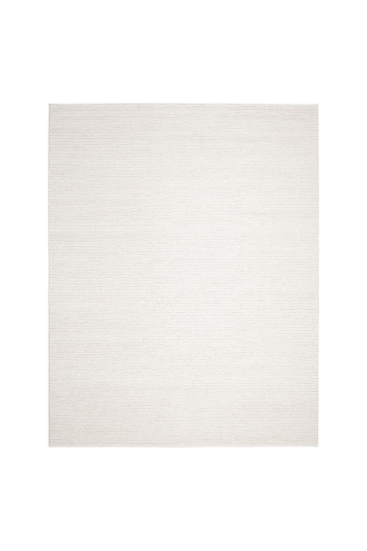 Elizabeth Hand Woven Contemporary Solid Ivory Area Rug Ivory