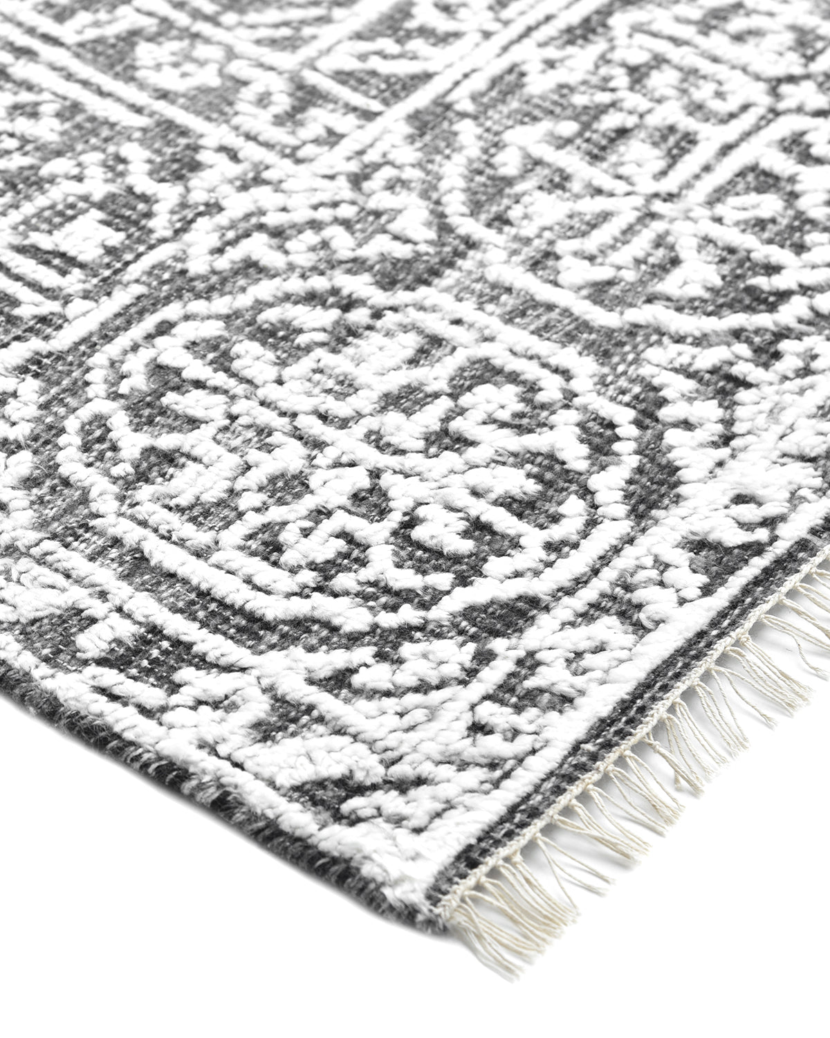 Charles Hand-Loomed Contemporary Floral Gray Area Rug Gray