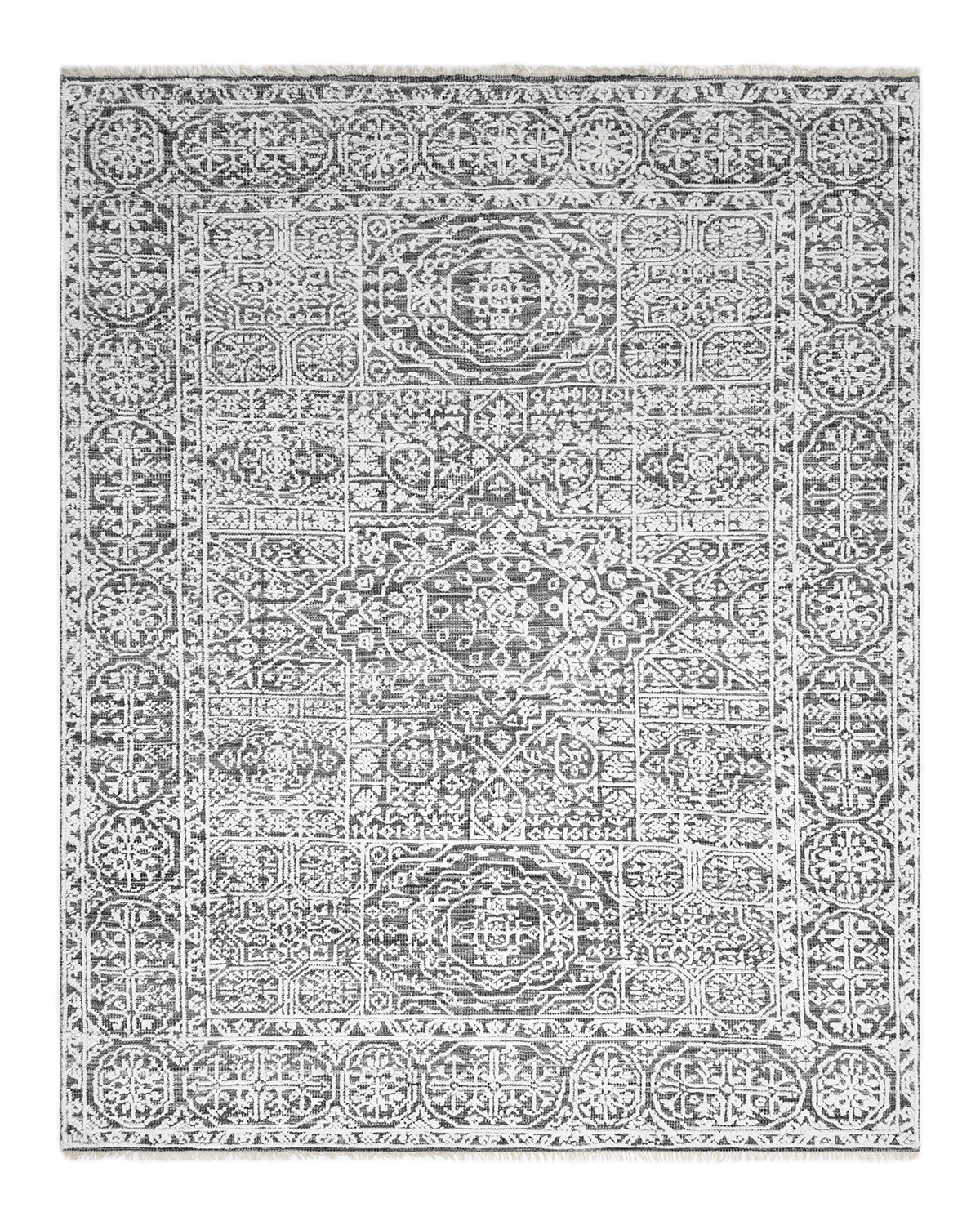 Charles Hand-Loomed Contemporary Floral Gray Area Rug Gray