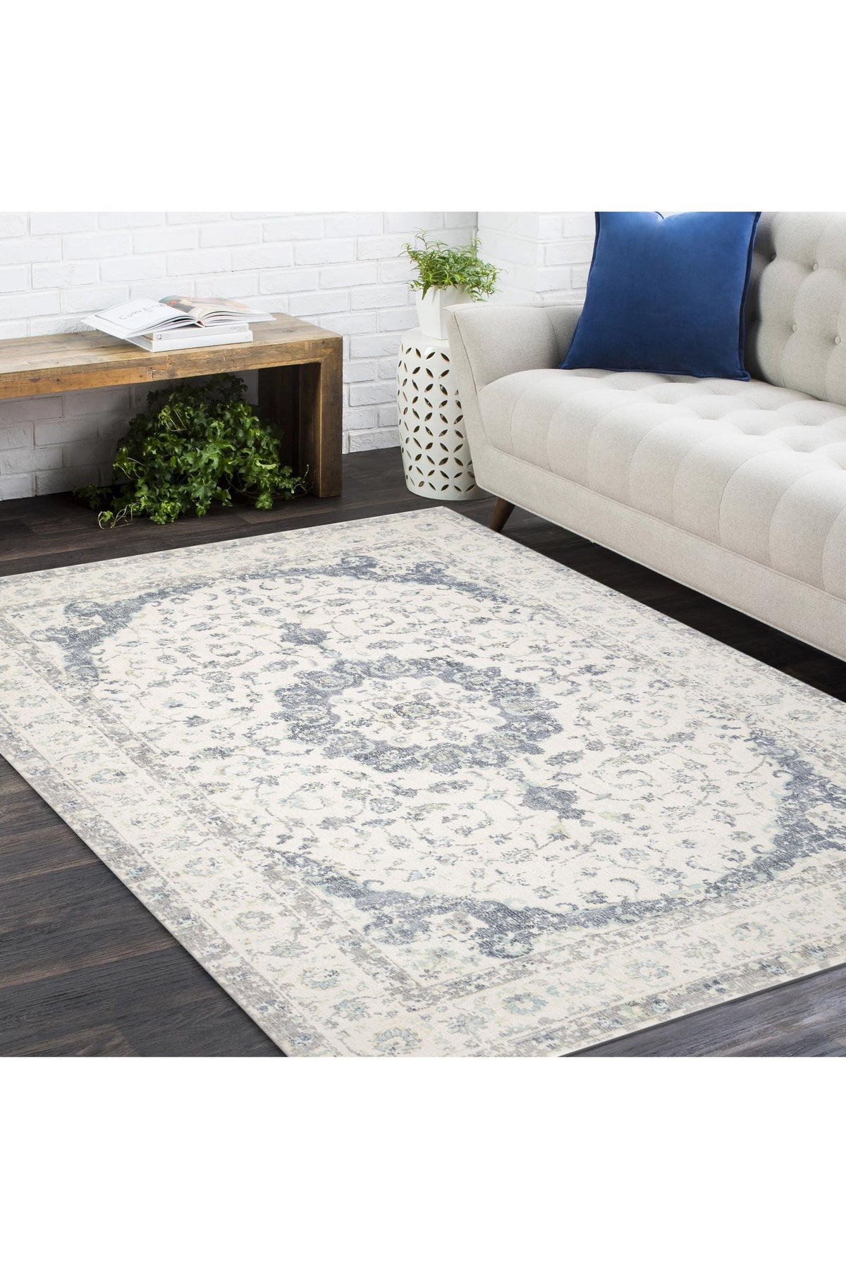 Leena Hand-Loomed Contemporary Floral Ivory Area Rug Ivory