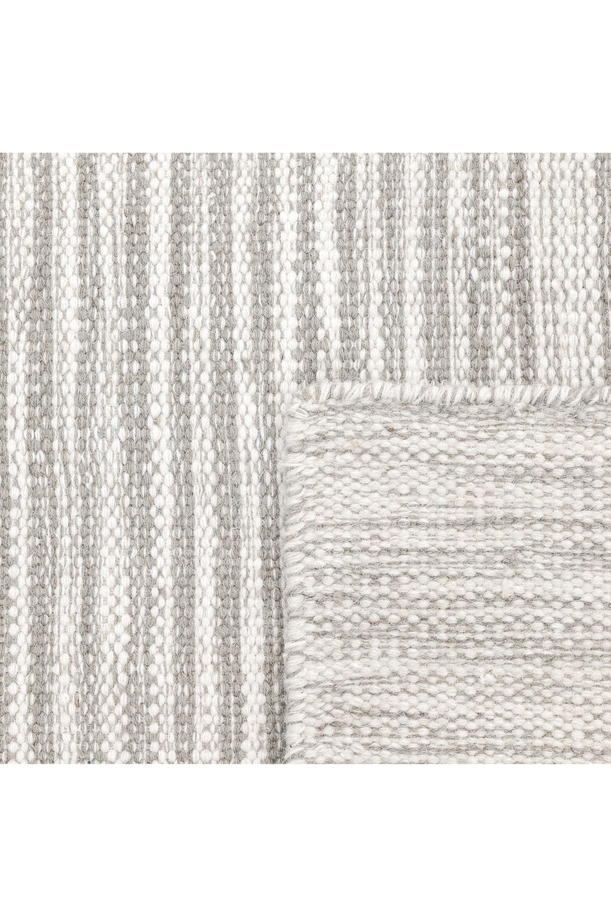 George Hand Woven Contemporary Striped Light Gray Area Rug Light Gray