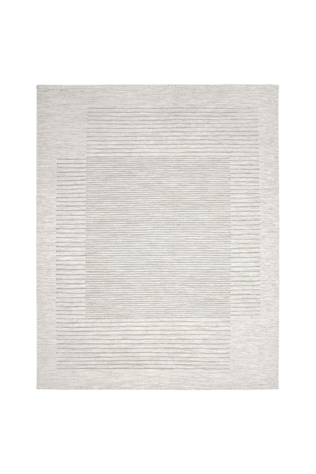 George Hand Woven Contemporary Striped Light Gray Area Rug Light Gray