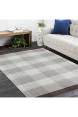 Carrie Hand Woven Contemporary Checkered Brown Area Rug Brown