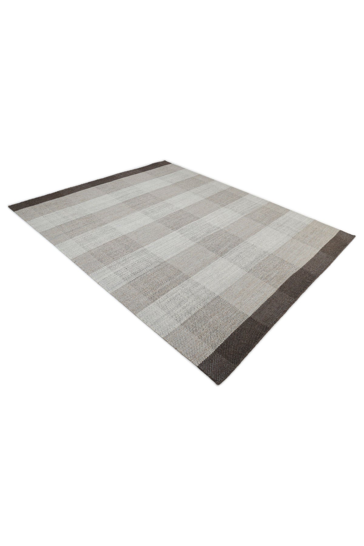 Carrie Hand Woven Contemporary Checkered Brown Area Rug Brown