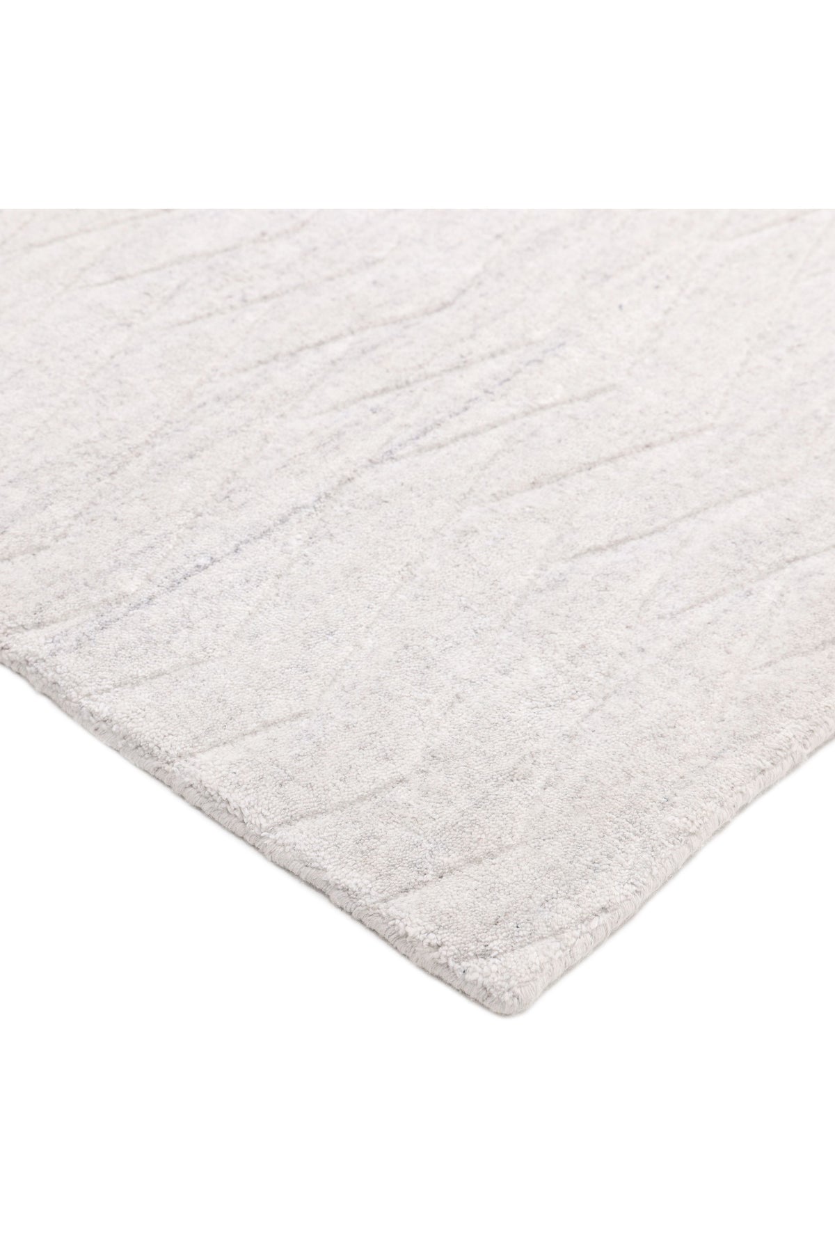 Rishab Hand Knotted Contemporary Solid Ivory Area Rug Ivory
