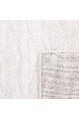 Rishab Hand Knotted Contemporary Solid Ivory Area Rug Ivory