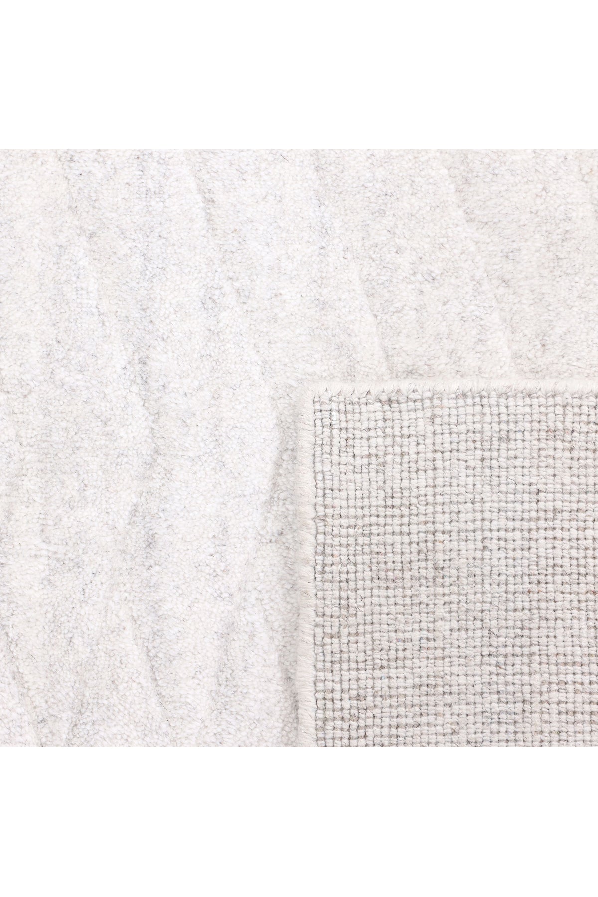 Rishab Hand Knotted Contemporary Solid Ivory Area Rug Ivory