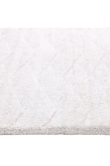 Rishab Hand Knotted Contemporary Solid Ivory Area Rug Ivory