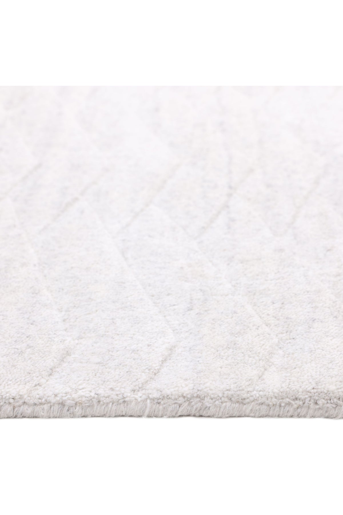 Rishab Hand Knotted Contemporary Solid Ivory Area Rug Ivory