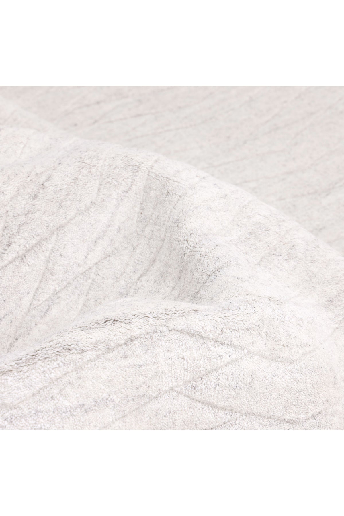 Rishab Hand Knotted Contemporary Solid Ivory Area Rug Ivory