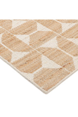 Elle Hand Woven Contemporary Geometric Ivory Area Rug Ivory