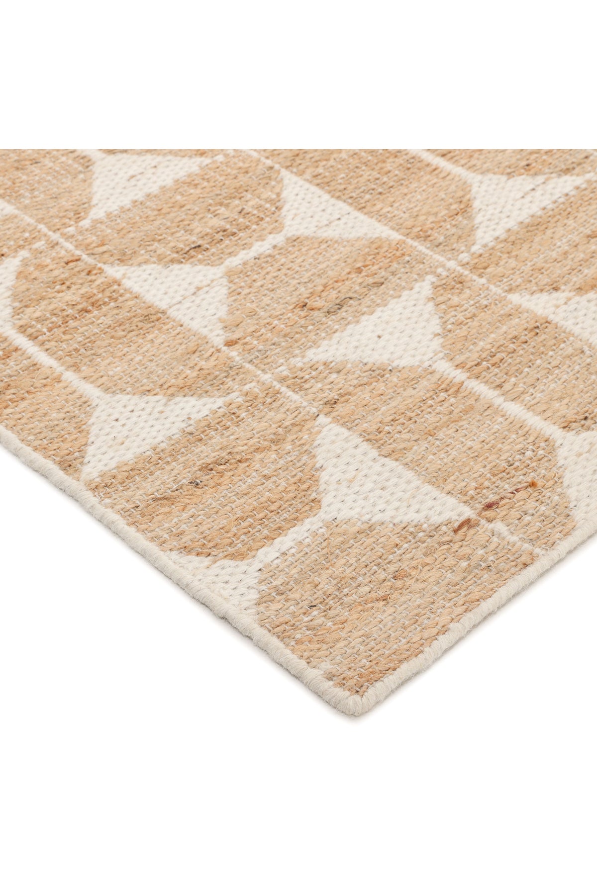 Elle Hand Woven Contemporary Geometric Ivory Area Rug Ivory