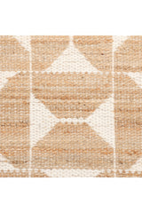 Elle Hand Woven Contemporary Geometric Ivory Area Rug Ivory