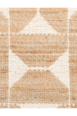 Elle Hand Woven Contemporary Geometric Ivory Area Rug Ivory