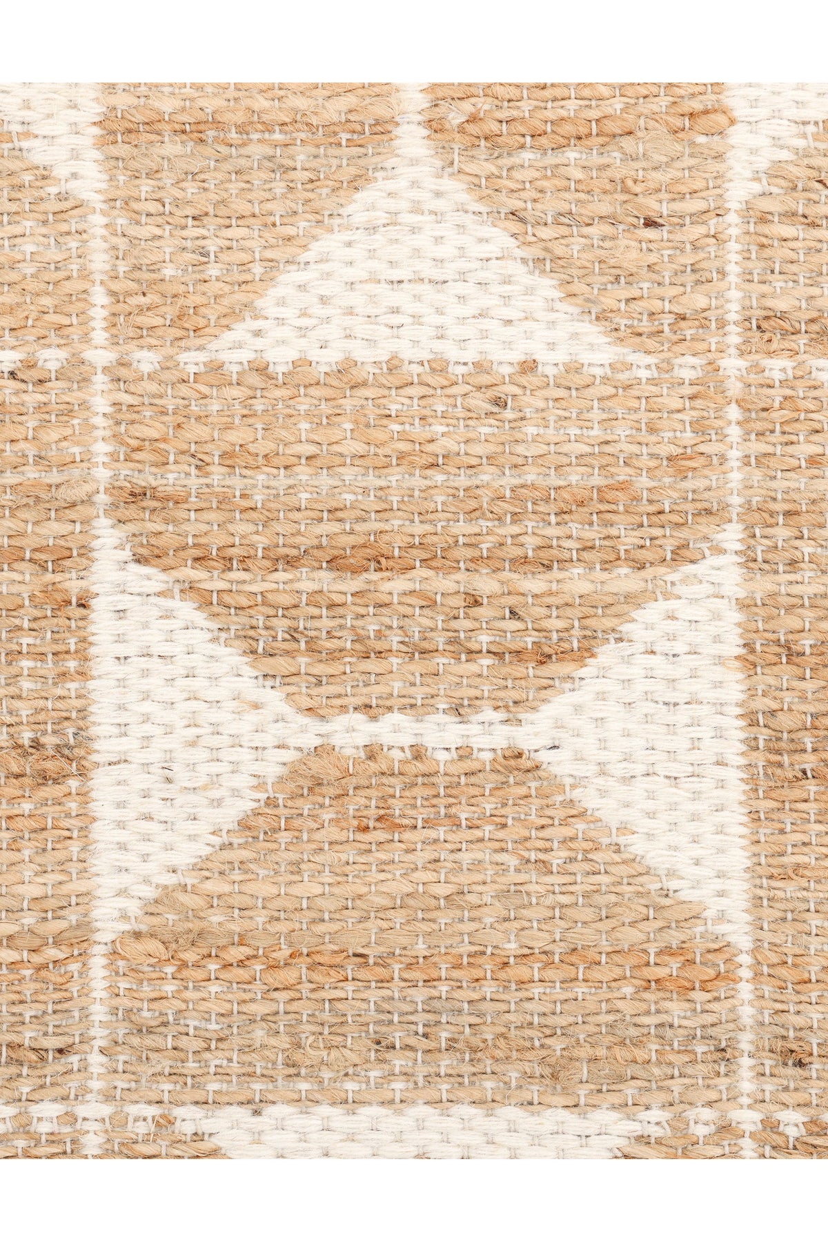 Elle Hand Woven Contemporary Geometric Ivory Area Rug Ivory